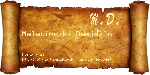 Malatinszki Damján névjegykártya
